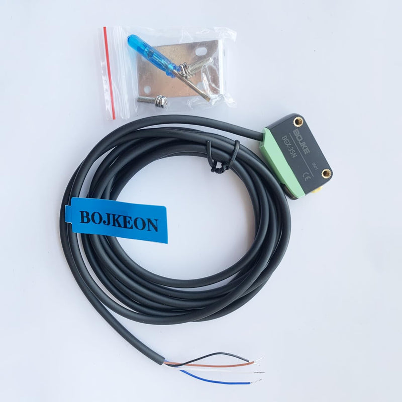BGX-35N NPN Photoelectric Sensor,Diffuse Reflective Spot Size 2MM Sensor,LED Display Light Detection Distance 400MM BGX-35N (NPN)