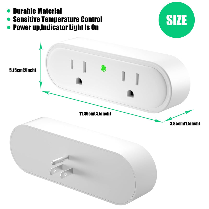 Thermostatically Controlled Outlet - On at 32°F/Off at 50 °F, Thermostat Plug Outlet, No Need to Close Manually, for Chicken Water Coop Heater Heated Water Bowl Bird Bath Deicer Roof Cable (1 Pcs) 1 Pcs