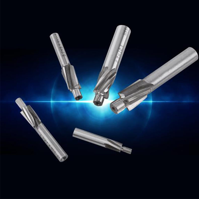 Counterbore Drill Bit, 5pcs M3-M8 Countersink End Mill Cutter Slot Drill Bits Tool 4 Flutes HSS-AL High Speed Steel End Mill for Milling of Copper, Aluminum, Steel, Cast Iron