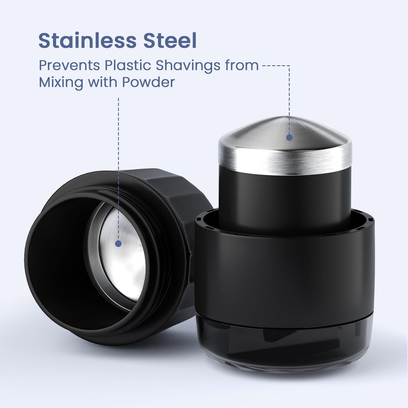 Renmingfed 3-in-1 Pill Crusher Pills Grinder, Pill Crushers Fine Powder with Stainless Steel Grinding Pestle, Pills Grinders for Elderly and Pets with Tablet Cutter and Storage (Brush Included) Black