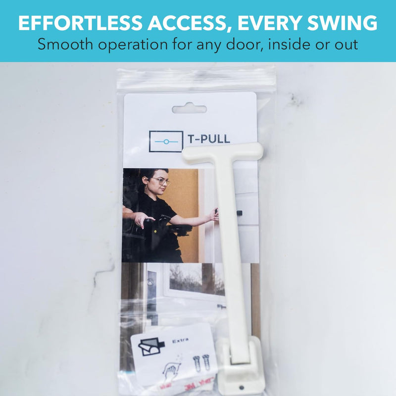 Manual Door Closer for Wheelchair Users - Canadian Made Accessibility Aid - Swivel Design for Interior/Exterior Doors (White ABS) ABS-White