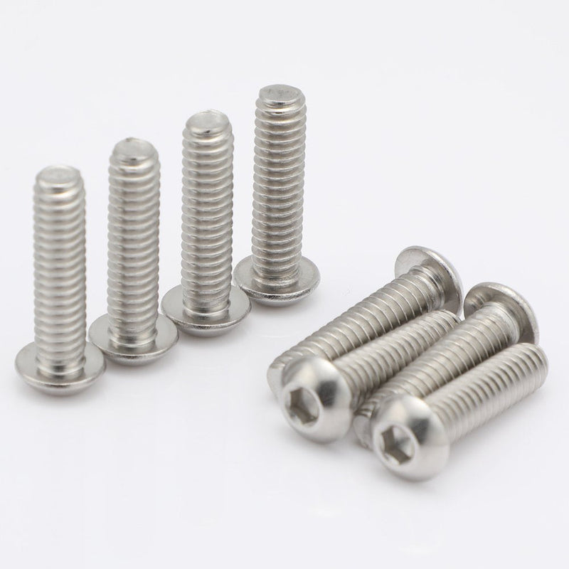 10-24 x 3/4" Button Head Socket Cap Bolts Screws, Stainless Steel 18-8 (304), Bright Finish, Full Thread, Allen Hex Drive, 50 PCS 10-24 x 3/4"