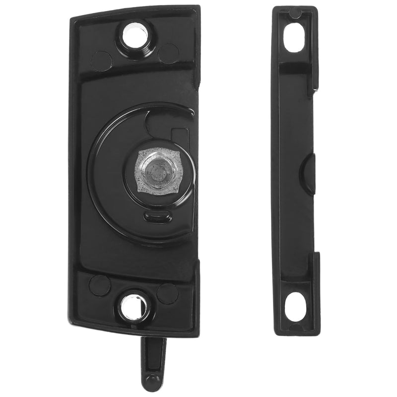 QWORK Black Window Sash Locks, 10 Pcs, Zinc Alloy Latch Replacement for Vertical & Horizontal Sliding