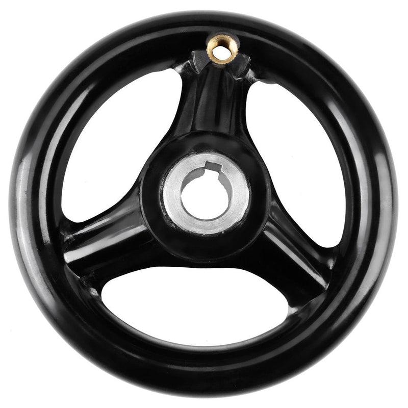 Hand Wheel 12mm, Bakelite Black Round 12 * 100mm 3 Spoke Hand Wheel Revolving Handle for Lathe Milling Machine