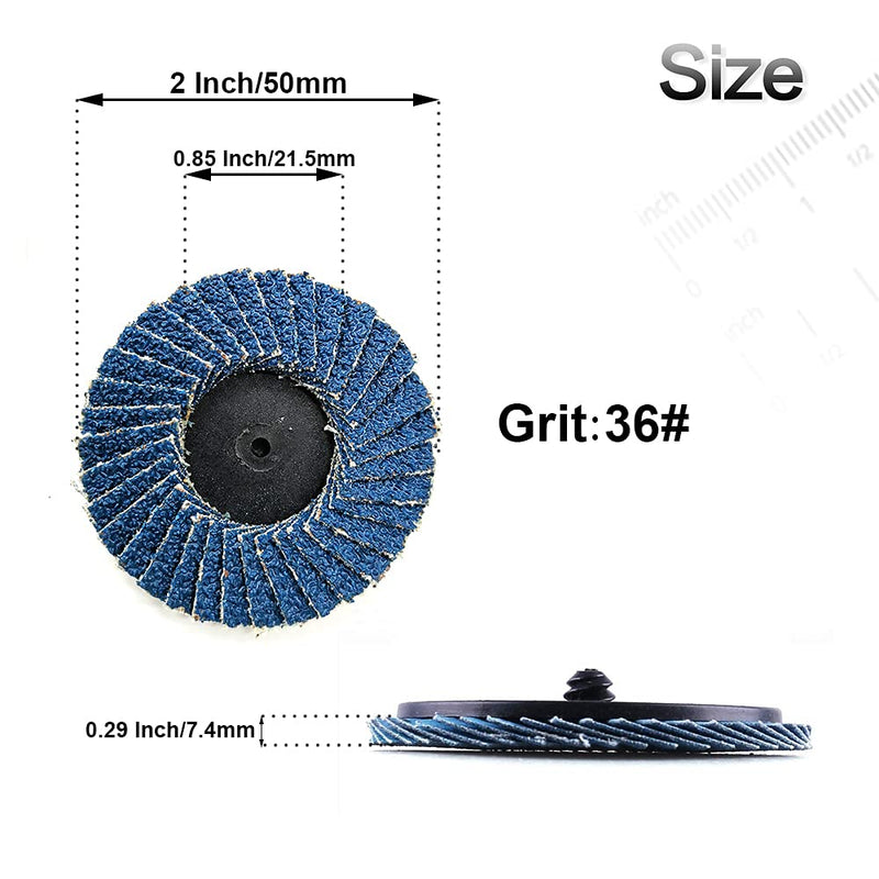 24 Pcs 2 inch Roll Lock Flap Discs with 1/4" Holder Die Grinder Attachments T27 Zirconia Flat 36/60/80 Grit Grinding Wheels for Surface Prep Flap 25Pack Mix - NewNest Australia