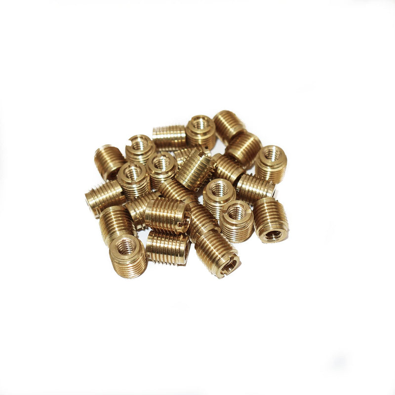 Taytools 25 Pieces 1/4-20 Threaded Inserts Solid Brass for Hardwoods, Softwoods, Plywood and Composites Knife Threads (1/4-20, 25)