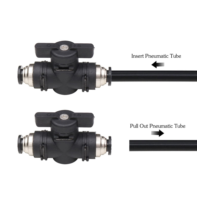 3/8 Push Connect Valve,CEKER 3/8 inch OD Quick Connect Tube Fittings Pneumatic Valve Push Fittings Union Straight Air Flow Control Valve 3Pack 3/8" OD