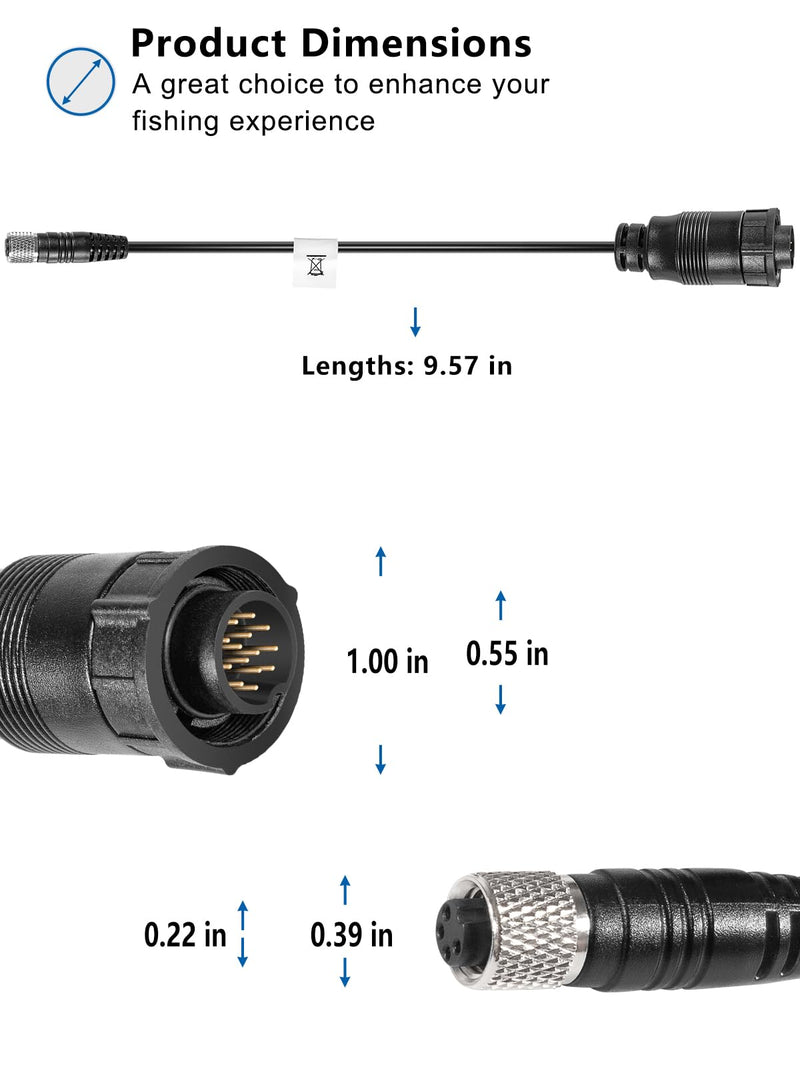Replacement for 1852073 MKR-US2-13 Universal Sonar 2 Adapter Cable for Trolling Motors to HUMMINBIRD XPLORE, APEX, SOLIX, Onix Chartplotter and Fishfinder