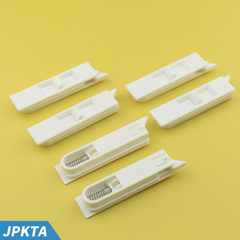 6 Pcs Window Tilt Latch Pairs Spring Loaded Sliding Window Latch Lock Snap-in White Vinyl Plastic Construction for Home Window Accessories Parts 6 Pieces