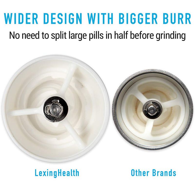Pill Grinder Pill Crusher – Easily Crushes Multiple Tablets or Vitamins into Fine Powder at Once (Extra Jar Included) - Great Pulverizer for Feeding Tube, Kids, Pets and Arthritis