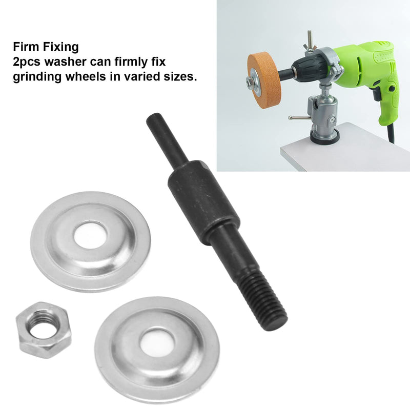 Shaft Arbor Adapter, Drill Arbor Adapter Shaft Arbor Extension Arbor Threaded Shaft Adapter with 2 Washer for Conversion(6mm Round Shank Connecting Rod)