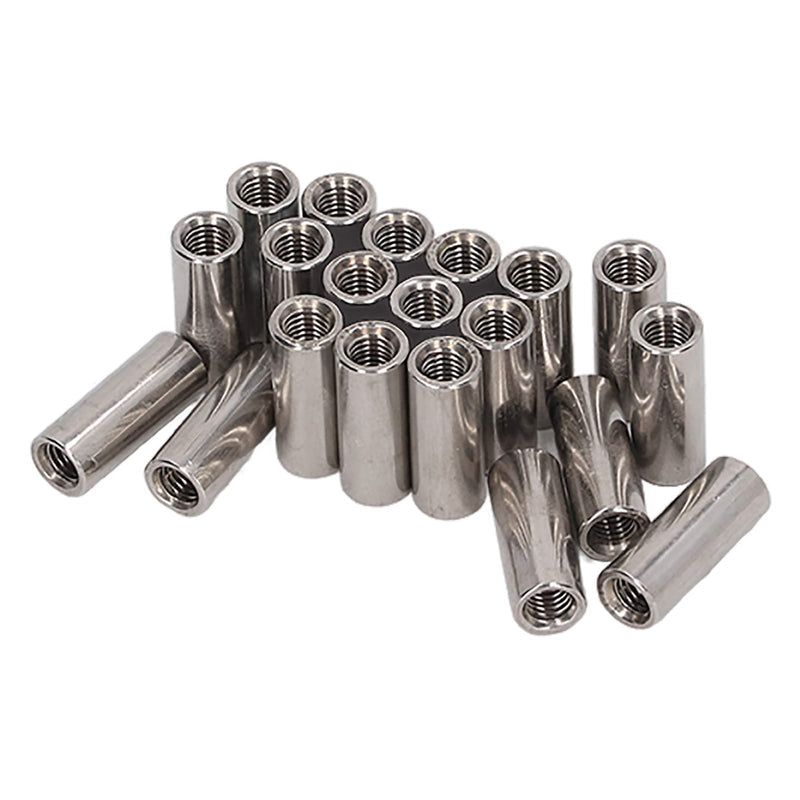 20Pcs M5 Stainless Steel Coupling Nuts Round Female Thread Rod Connector Nut for Connection