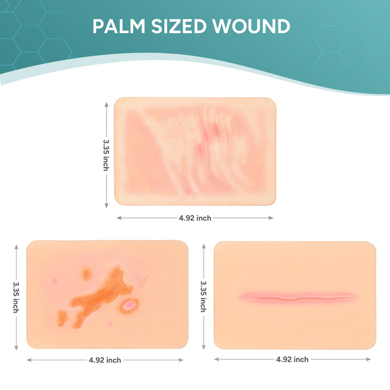 Wound Packing Trainer, Atrophic Scar Model for Medical Education, Wound Care Demonstrations Tool, 3PCS