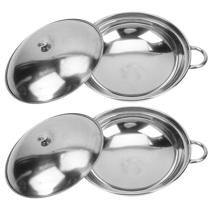 Stainless Steel Cooking Pot with Lid 10.23 Inch Double Handle Pot Anti-Overflow Bar for Hot Seafood Dry Kitchen Cookware Set