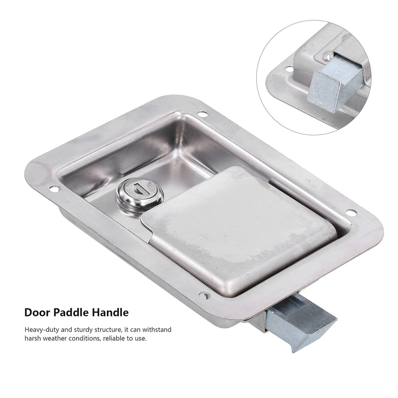 Yctze RVs Gate Latches Flush Mount Paddle Door Latch Weatherproof 304 Stainless Steel Toolbox Lock with 2 Keys for RVs Trailers