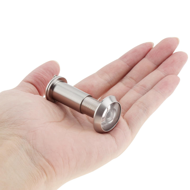 Door Viewer Peephole,Solid Brass 200 Degree Peep Hole with 16 MM Drill Bit for 1-1/2" to 2-3/8" Doors,5/8 Inch Pipe Diameter Door Eye Viewer with Privacy Cover (1, Brushed Nickel)