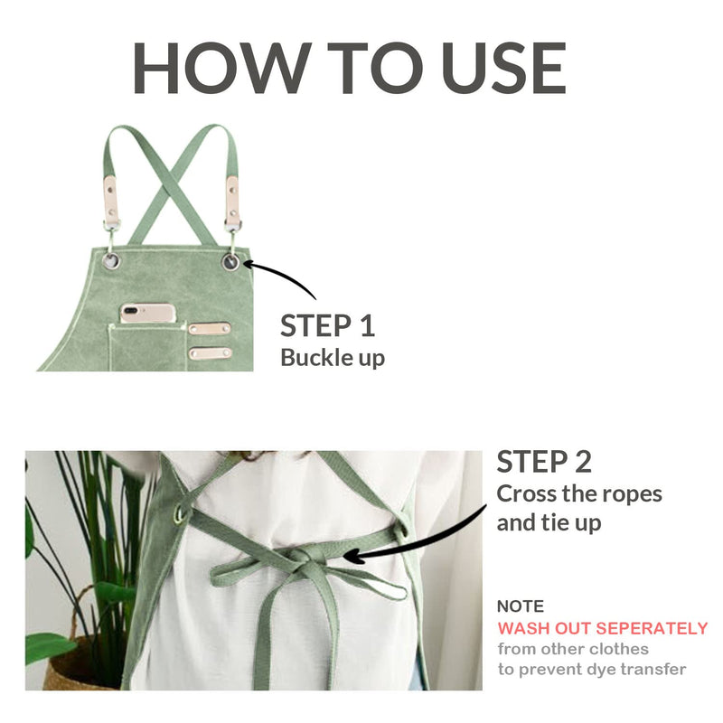 carrotez Adjustable Over sized Plus Size Canvas Apron with Pockets Men and Women Aprons Mint