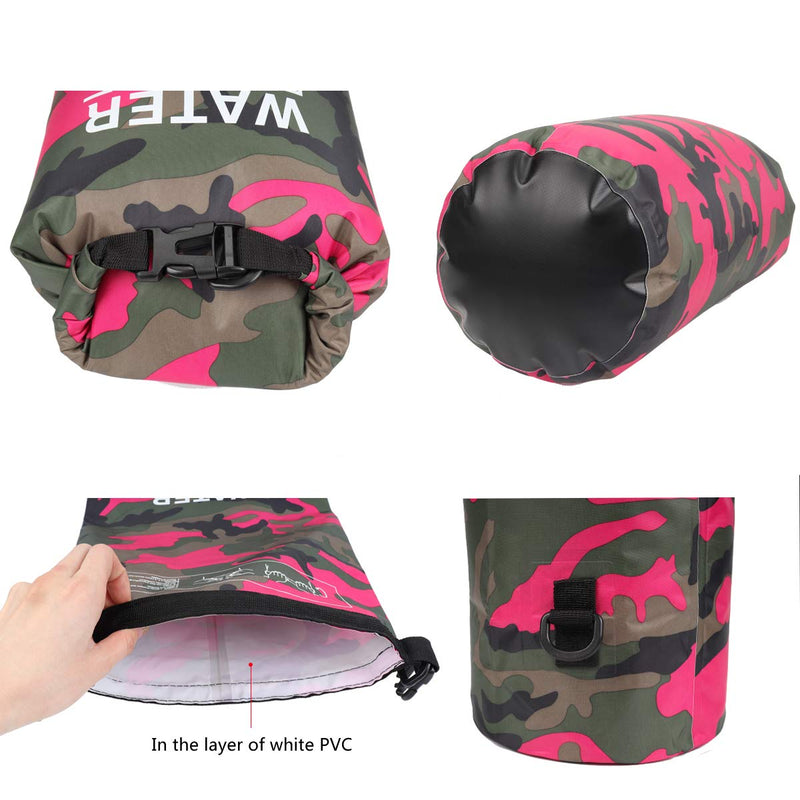 Waterproof Dry Bag 2L/5L/10L/15L/20L/30L, Roll Top Sack Keeps Gear Dry for Kayaking, Rafting, Boating, Swimming, Camping, Hiking, Beach, Fishing with Free Waterproof Phone Case (Rose red, 20L)
