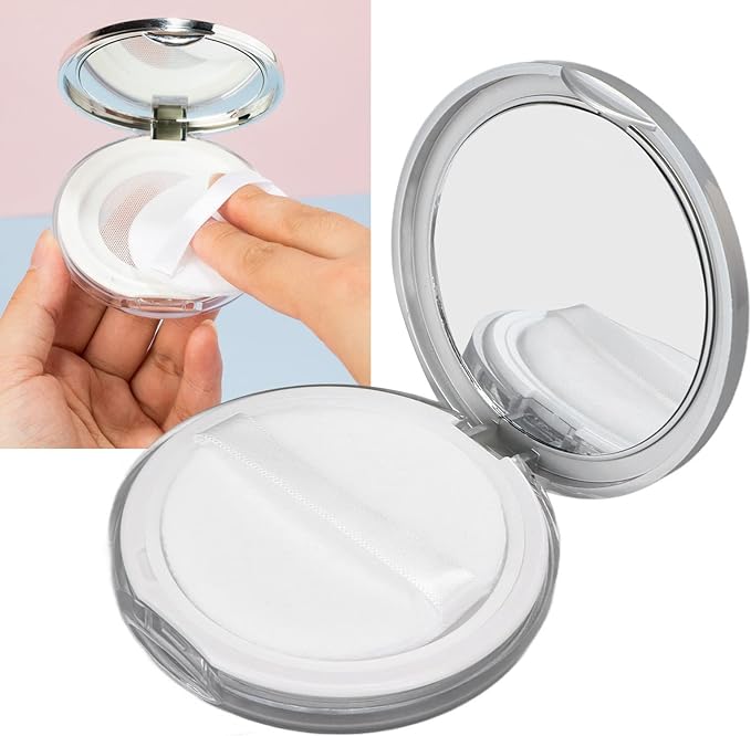 3g Powder Box, Face Powder Case Refillable Makeup Setting Powder Brush Case Portable Container with Powder Puff for Travel - NewNest Australia