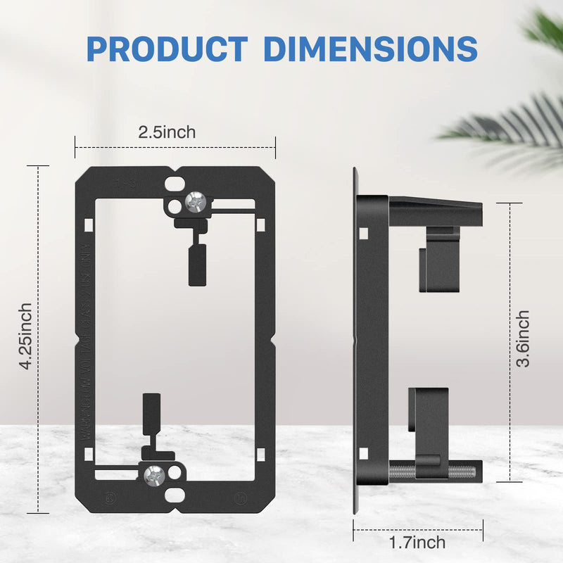 22 Pack Single Gang Multipurpose Drywall Wall Plate Low Voltage Mounting Bracket Device Black