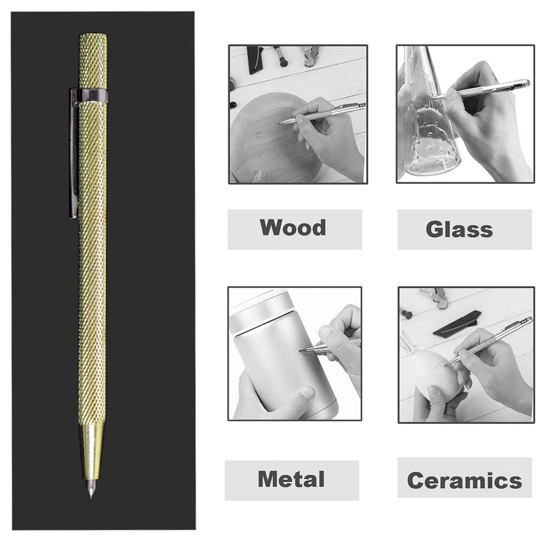 VebaCidi Scribe Tool, 2 Pieces Tungsten Carbide Tip Scriber, Engraved Pen for Tile/Glass/Wood/Ceramics/Metal/Gold/Welding - NewNest Australia