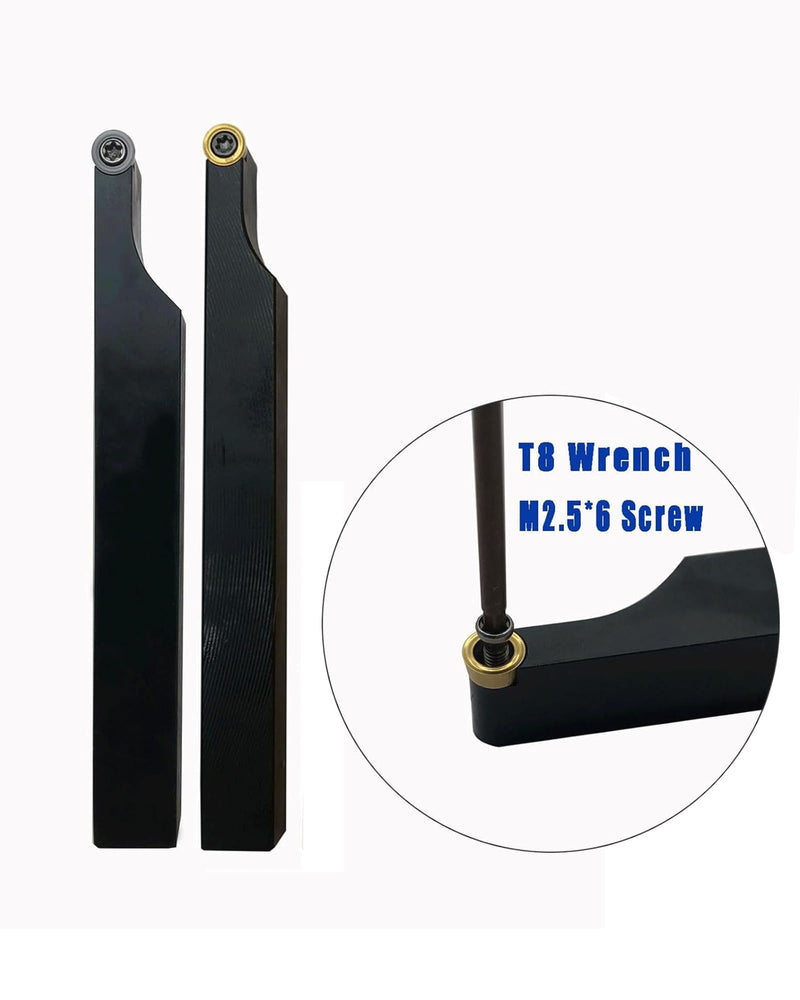 3/8",1/2" CNC Face Milling Turning Lathe Tool Holder SRACR1010/1212H06 with10pcs RCMT0602MO (R3) Carbide Turning Inserts Round milling Inserts (R3 Inserts with 2pcs Holders) R3 inserts with 2pcs holders