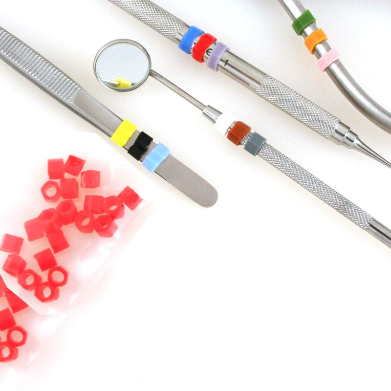 Silicone Color Bands for Instruments Identification Sold in Packs of 20 Bands Each Select Color Options | Medixplus (Red)