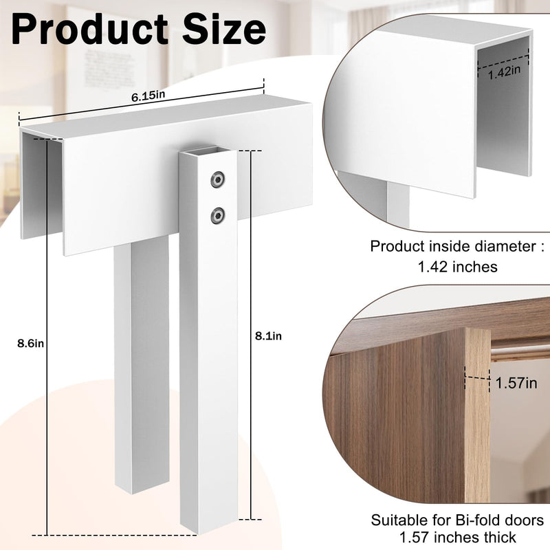 2pcs Bifold Door Lock for Metal Double Door Child Safety Childproof Pet Proof Out of Closets, Pantry,Cabinets Bifold Door Lock for Bifold Doors Installation-Free White 2 Pcs