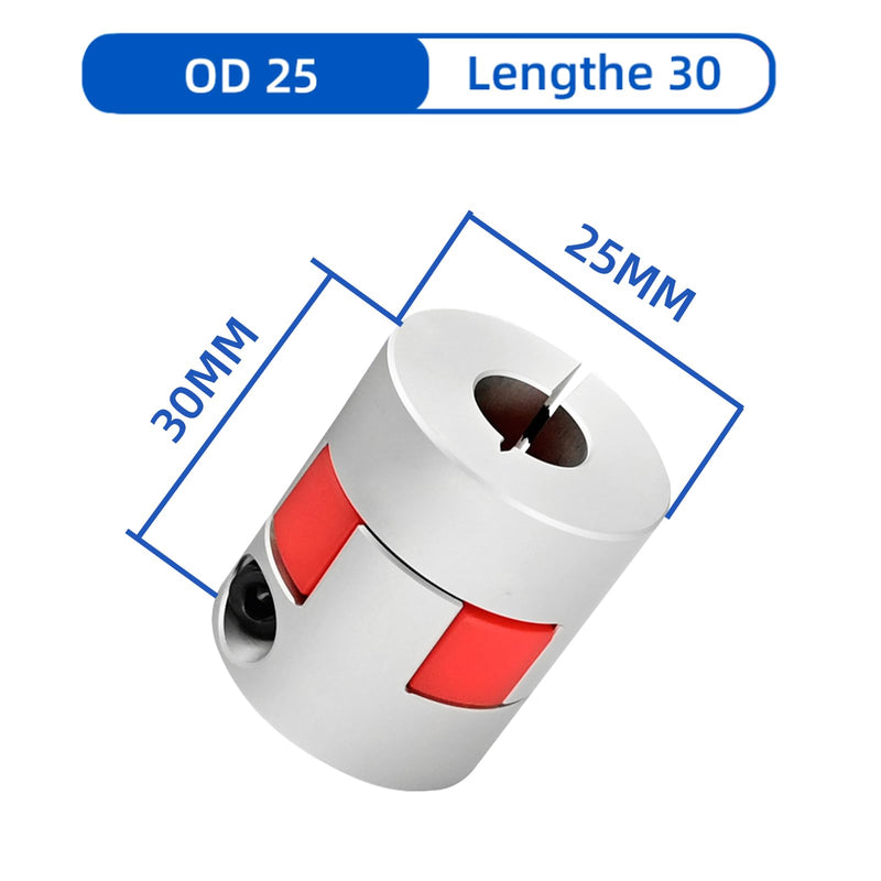 Upgrade D25*L30 Flexible Shaft Coupling 8mm to 10mm Aluminium Plum Connector Flexible Coupler for 3D Printer CNC Machine and Servo Stepper Motor Bore 8mm to 10mm 1