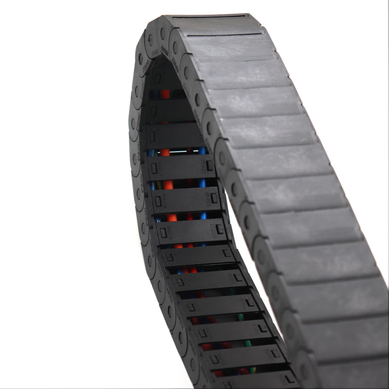 15mm x 40mm 1M Open On Both Side Plastic Towline CNC Machine Tool Cable Carrier Drag Chain Nested Black Semi Enclosed Type (Inner Side openable) (Semi Enclosed Type, 15mm x 40mm A) - NewNest Australia