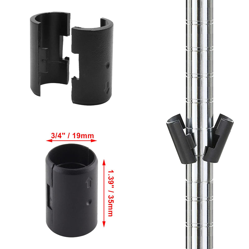 36 Pair(72 Piece) 3/4 Inch Wire Shelf Lock Clips, Shelving Plastic Clips Replacement Sleeve Shelf Clips for Wood Metal Wire Shelving Post Pole 3/4" / 19mm