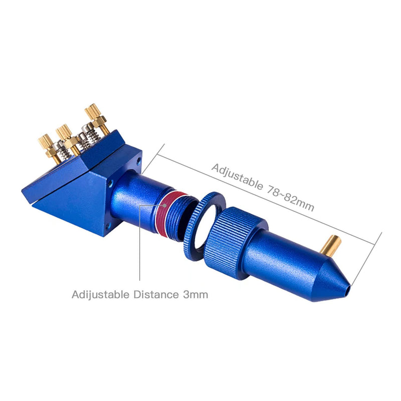 K40 CO2 Laser Head Set with 1st & 2nd Mirror Mounts, Dia.20mm, FL.50.8mm, for 20-40-60W Laser Engraving/Cutting Machines, Blue D20 FL50.8