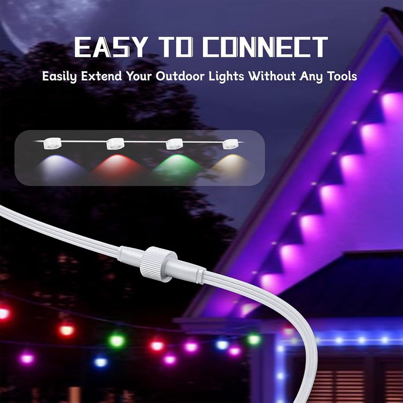 16FT Extension Cable for Govee Outdoor Permanent Lighting Extension Cord,IP68 Waterproof Extension Cord for Govee H705A H705B H705C H706A H706B and H706C Models
