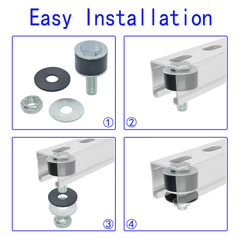2 Pack Strut Channel Trolley Stopper, Trolley Roller Wheel Limit Trolley Assembly Positioning for 1-5/8" Wide and All 1-5/8" or Taller Strut Channels