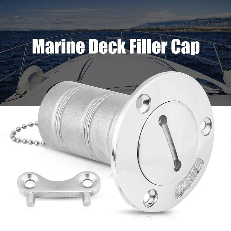 Aramox Marine Deck Filler, 316 Stainless Steel, 1.5inch Keyless Gas Fuel Fill for Boat