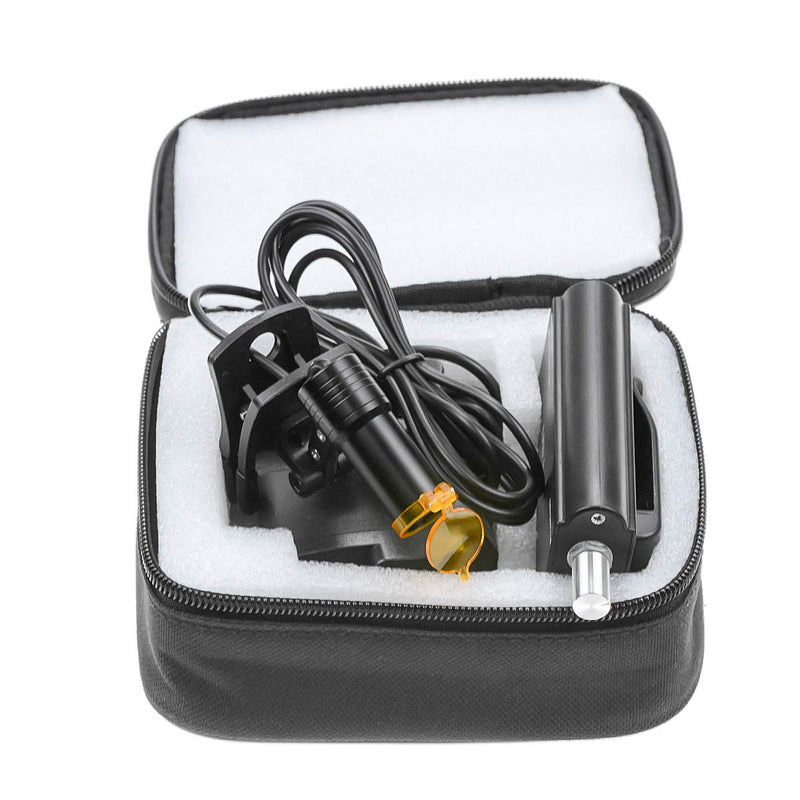 5W Waist Hanging Rechargeable Dental LED Headlight Plastic Clip with Filter for Surgical Magnifier Loupes Black