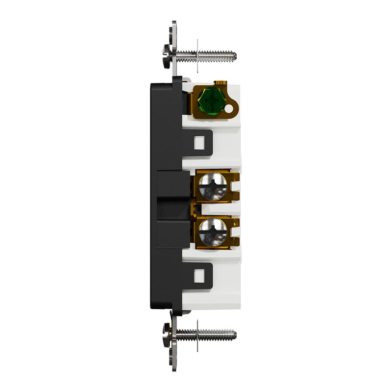 Schneider Electric – Square D X Series 15A 125V Tamper Resistant Duplex Decorator Receptacle Outlet, Screw-In Installation, Side Wire Clamps, Matte Black, Thermoplastic Material - Wall Plate Required 15 Amp