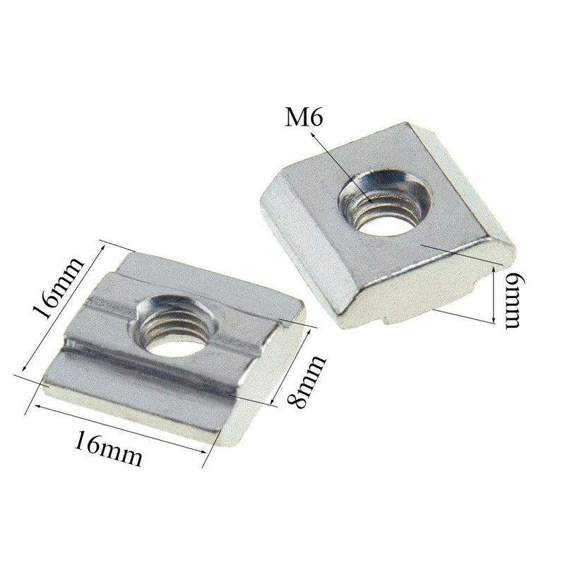 T Nuts Tee Sliding Slot Nuts 30 Series M6 Threaded Slide in Pre-Assembly for 30x30 Aluminum Extrusions Frame with Profile 3030 Sereis 8mm Slot for CNC Router Build Rail 3D Printer 24pcs 30Series M6-24Pack