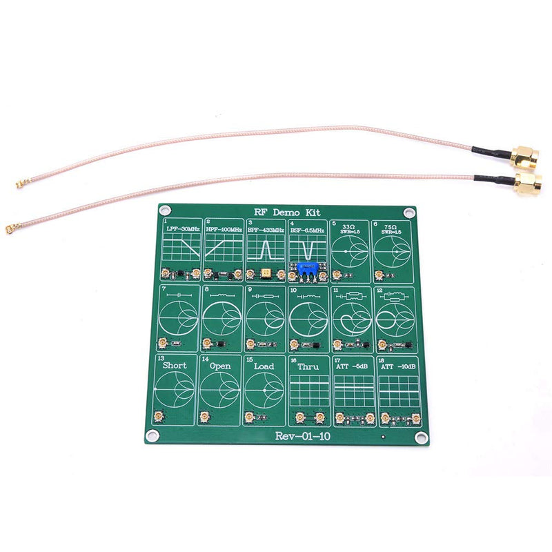 RF Demo Kit, Radio Frequency Test Board with 18 Functional Modules for Learning Vector Network Analyzer Antenna Analyzer Test Calibration Learning