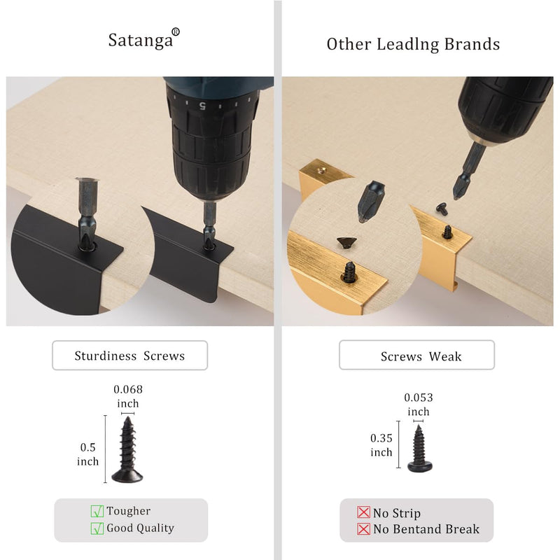 Satanga Edge Black Finger Pull for cabinets Kitchen Concealed Drawer pulls Aluminum Flat Hidden Back Mount Door Handle for Home 5Pack Modern 4.72" Overall Length Easy Installation 3-3/4" Hole Center 4.72" Overall Length Matte Black 5