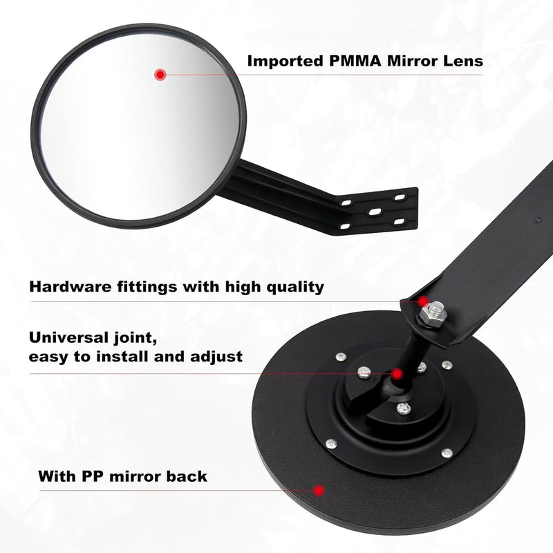 8 Inch Convex Mirror Outdoor with Adjustable Wall Fixing Bracket,Driveway Mirror,Blindspot Traffic Mirror for Driveway Garage Park Outdoor Wide Angle View Curved Security Blind Spot Mirrors 8"L x 8"W