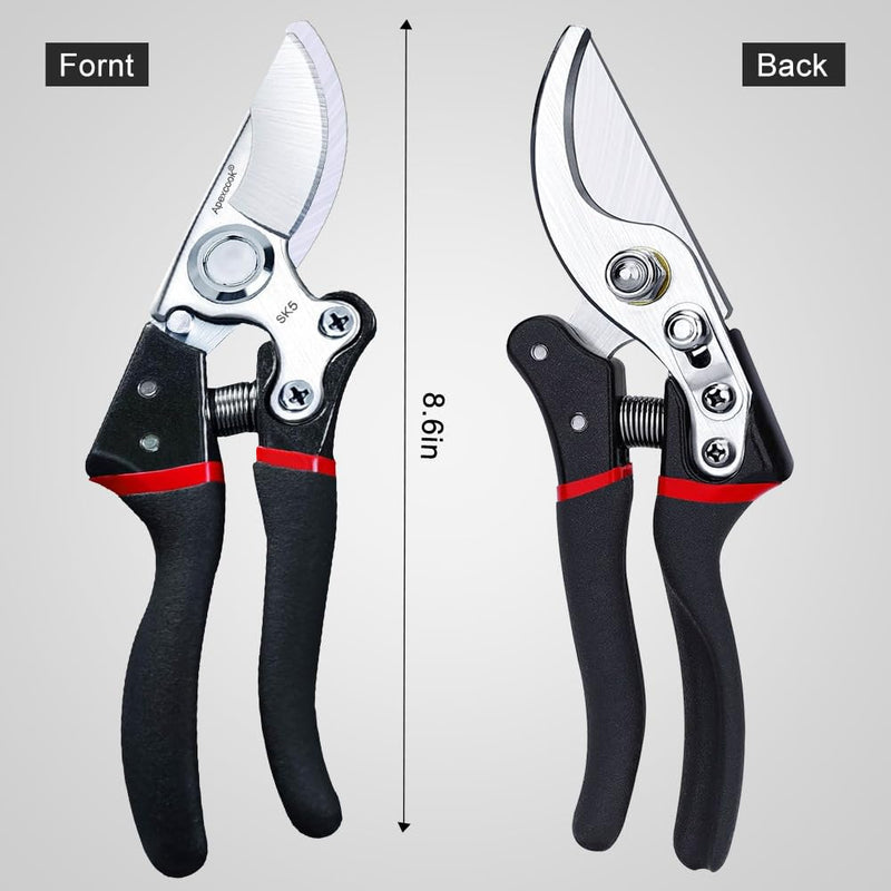 Garden Shears, Handheld Pruning Shears for Heavy Duty, Ergonomic Gardening Tools for Pruning Branches, Plants, Shrubs and Vines, Professional Sharp Garden Scissors (Classic Garden Shears) Classic Garden Shears