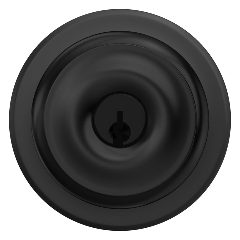 Schlage F51A GEO 622 COH Georgian Door Knob with Cohen Trim, Keyed Entry Lock, Matte Black