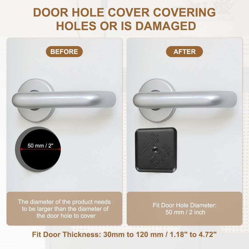 PATIKIL Door Hole Cover Plate, 1-3/16 Inch Zinc Alloy Square Deadbolt Knobs Fixing Cover Fits Doors 1-3/16" to 4-3/4" Thick for Hole Filling Decoration, Bronze