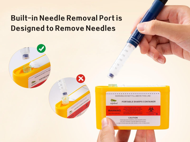 Portable Sharps Container Designed for Safe and Easy Disposal of Insulin Needles, Pen Needles, and Other Medical Sharps While Traveling Or at Home (6 Piece) 6