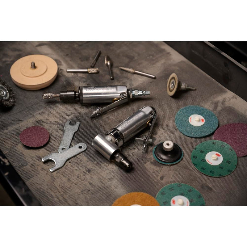 Ingersoll Rand 301B Air Die Grinder – 1/4", Right Angle, 21,000 RPM, Ball Bearing Construction, Safety Lock, Aluminum Housing, Lightweight Power Tool, Black Metal Housing 301B - Air Angle Die Grinder