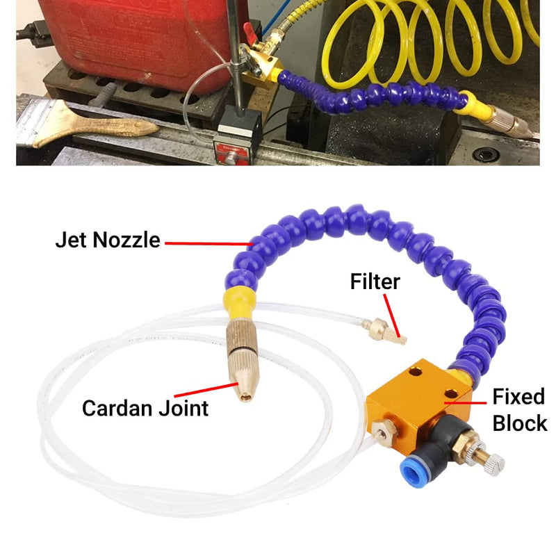 2Pcs Mist Coolant Lubrication Spray System, for 8mm Air Pipe CNC Lathe Milling Drill A for The Liquid That Requires Output