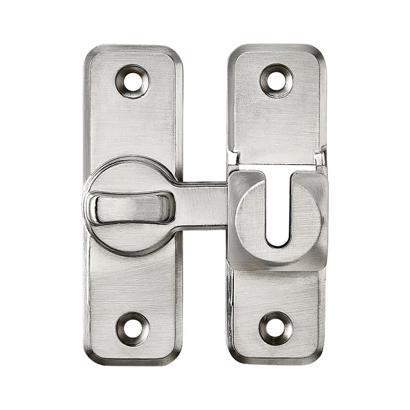 Silvery Enhanced Security Flip Latch Lock - Heavy-Duty 90/180 Degree Sliding and Swing Door Latch for Barns, Gates, and More Silvery_F47 1