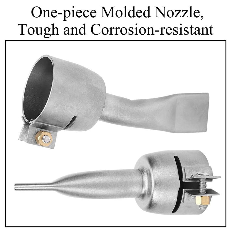 2Pcs 20mm Welding Gun Flat Nozzle, Stainless Steel Tip Heat Gun Speed Welding Nozzle, Hot Air Tourch Gun Soldering Supplies Accessory for PVC Plastic Sheet