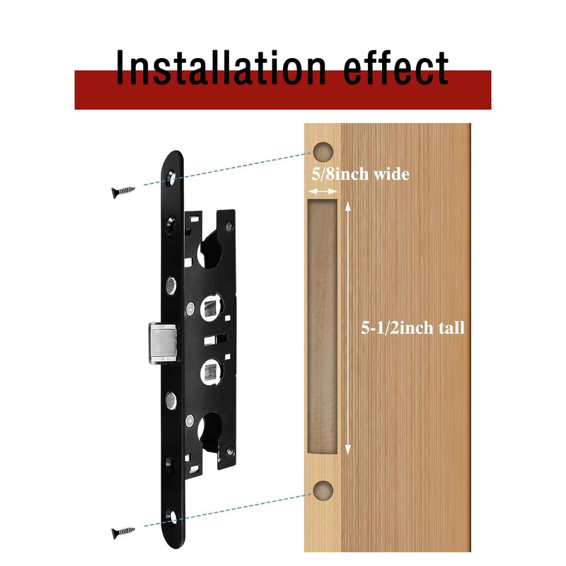 Storm Door 2 Point Bolt Mortise Lock Body,Replacement Fit Pella Storm Door Handleset Part,Blcak Face Plate